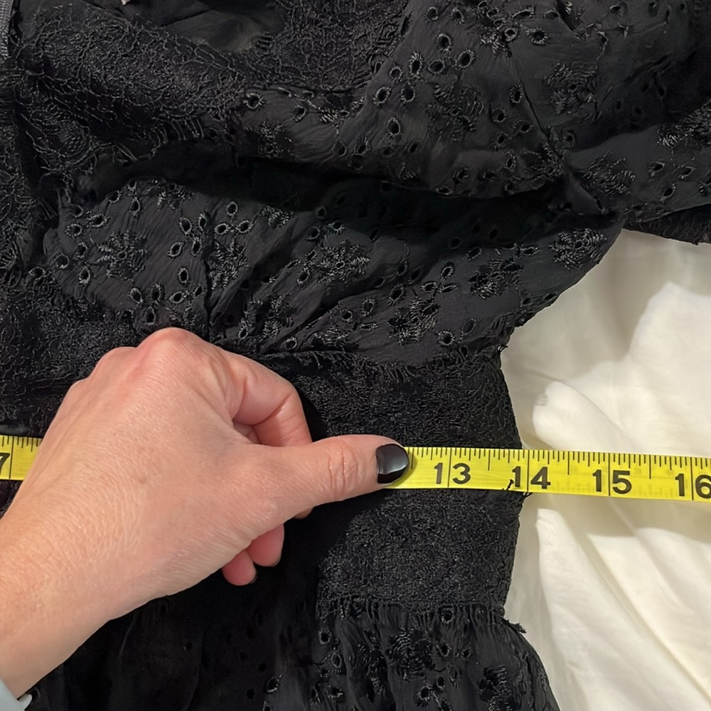 Black Lace Gothic Nanette Lepore Blouse sz 2 - Picture 8 of 9